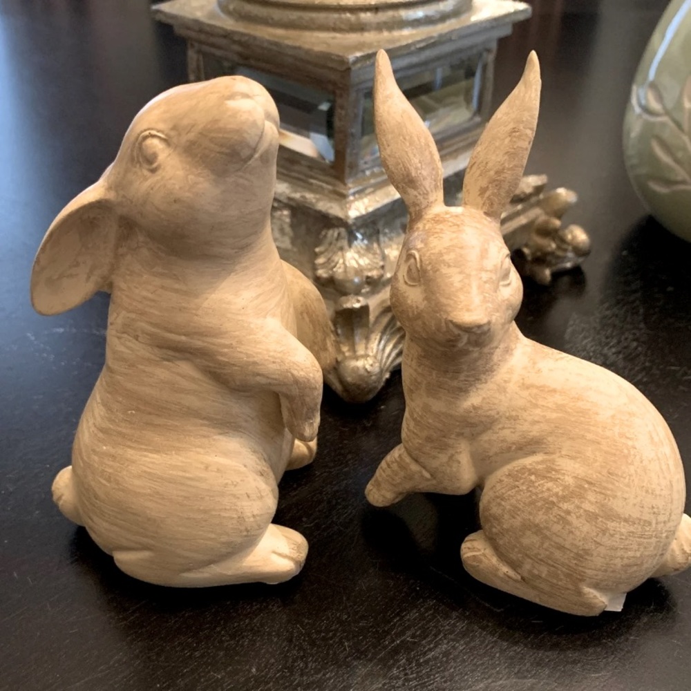 Target beige resin Easter bunny set